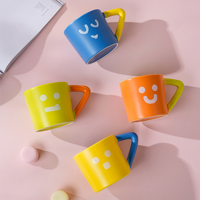 Dankbarkeit Farbblockade Keramik Kaffeetasse Große Kapazität Kreative Becher für das Büro