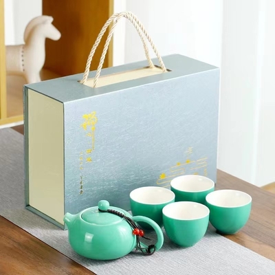 Mehrfarbig gedruckte Handgeschenk-Box-Set Keramik-Xishi-Tee-Set für die Landwirtschaft