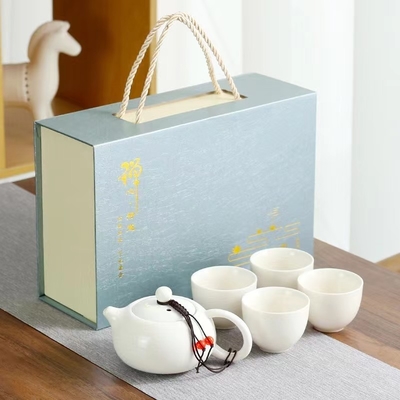Mehrfarbig gedruckte Handgeschenk-Box-Set Keramik-Xishi-Tee-Set für die Landwirtschaft