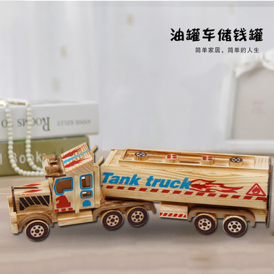 Kreative Holz-Geld-Tank-Ornamente Schreibtisch Handwerk Dekoration für Neuheiten Geschenke