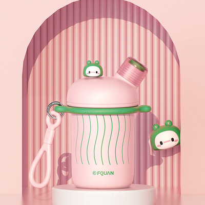 Seidenbildschirmdruck Kreativ Karikatur kühl Doppelt Getränke Tasse Handheld Crossbody Warm Tasse