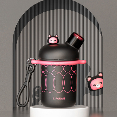 Seidenbildschirmdruck Kreativ Karikatur kühl Doppelt Getränke Tasse Handheld Crossbody Warm Tasse