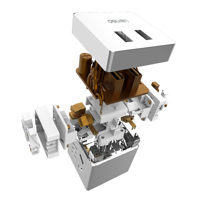 Kleine drahtlose Steckdose mit 2 Löchern und 2 USB-Anschlüssen Intelligenter Wandler Kundenlogo