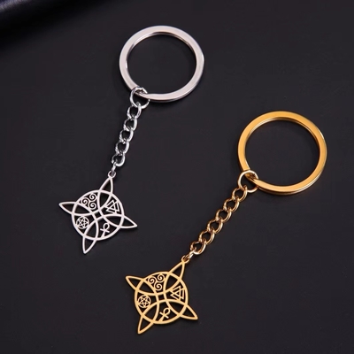 Edelstahl-Schlüsselschlüsselgeschenk für den Muttertag 2024 Hexe/Knoten Acryl 2cm*15cm