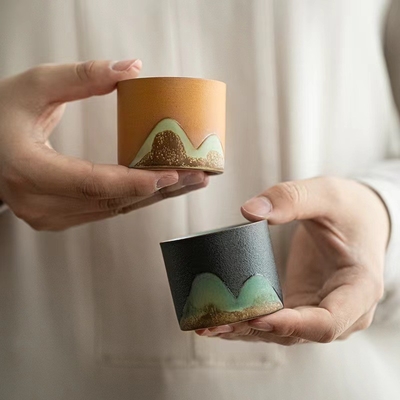 Anpassbares Logo Teetasse Chinesische Keramik Retro für die Landwirtschaft