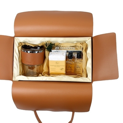 Leder-Hand-Träger-Geschäftsgeschenk-Set Zahnpasta Duschgel Shampoo Seife Tasse Ärmel