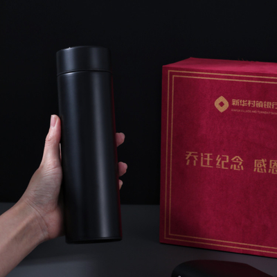 Temperaturanzeige Thermosbecher in roter Suede Flipbox perfekt für Geschäfts-Souvenirs