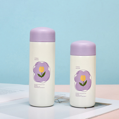 Tragbare und kompakte Wasserbecher mit Blumenmuster 304 aus Edelstahl