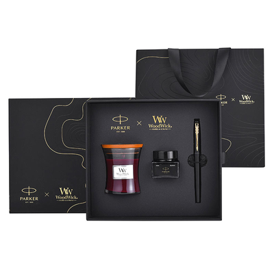 XL Einstiegsniveau Schwarzgold Tintenfeder WoodWick Aromatherapie Schwarzes Geschenkset zum Jubiläum