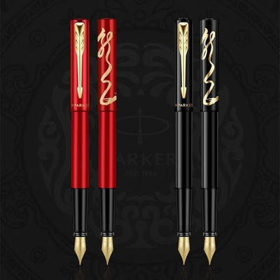 Geschäftsgeschenk-Box der Parker Yulong-Serie und Weiya XL Jiaolong/Schwarz-Rot-Special Edition Gold-Clip-Tinte