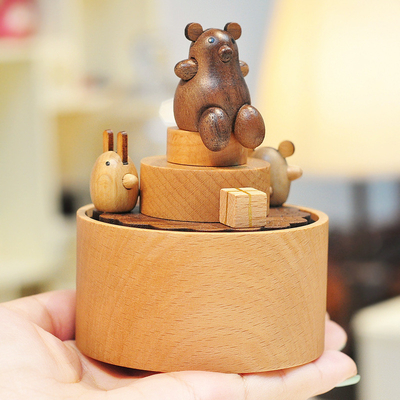 Jahr Mini Karussell Glückskätzchen Musikbox Massivholz Kuchen Musikbox Dekoration Geburtstagsgeschenk