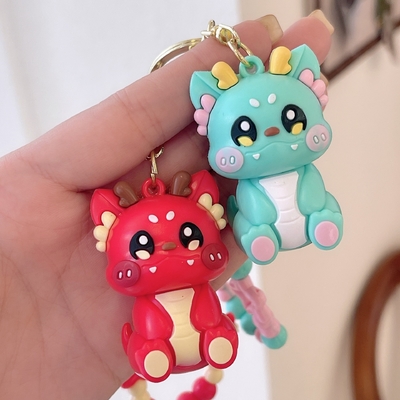 3.5cm*5cm PVC Dragon Keychain Süßes kleines Geschenk für Rucksack Hängekette inklusive