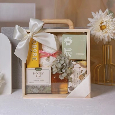 Alumni-Beziehungen/Klassentreffen Acryltransparente tragbare Holzbox für Geschenktasche