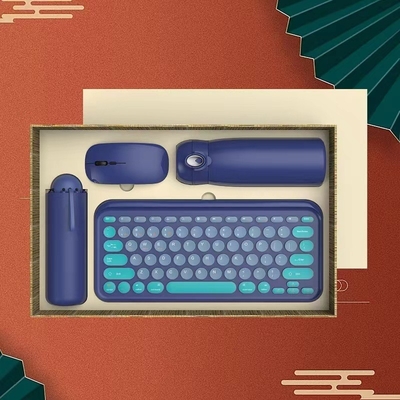Kleine frische Früchte Grün drahtlose Tastatur Maus Temperatur Glas Schirm Set perfekt