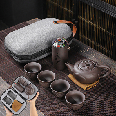 Reise-Tee-Making-Cup-Kombination perfekt für Aktivitäten Portable Purple Sand Teeset