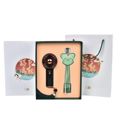 Siebdruck -Chic Business Geschenkbox mit kleinen Ventilator und Zhaocai Katzen-Datenlinie