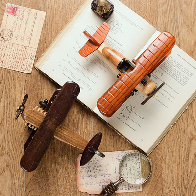 Seidenbildschirmdruck Vintage Holzflugzeugmodell für kreative Home Desktop Dekoration