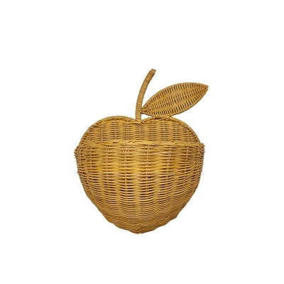 Seidenbildschirmdruck Handgefertigt Rattan Gewebter Apfel-Speicherkorb für die Organisation zu Hause