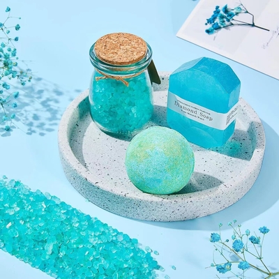 Seidenbildschirmdruck Handgeschenkset mit Aromatherapie-Kerze und Badkugeln