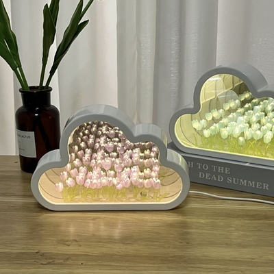 Handgemachte DIY Wolke Tulpe Spiegel Nachtlampe Ein Objekt Zwei Verwendungen Ideal für Neuheiten Geschenke
