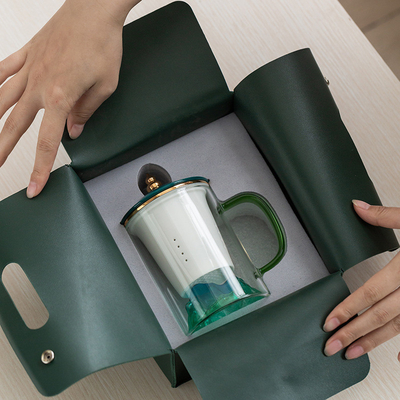 Geschenk zum Drachenbootfest Guan Shan Cha Shui Trennglasbecher für Büro und Zuhause