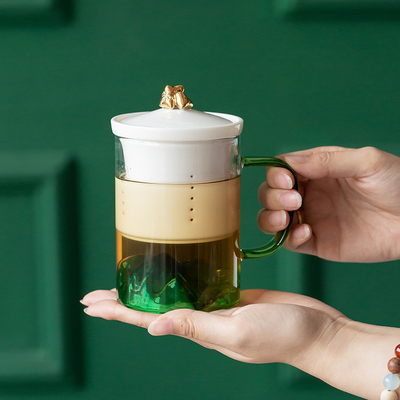 Geschenk zum Drachenbootfest Guan Shan Cha Shui Trennglasbecher für Büro und Zuhause