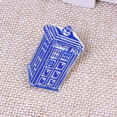 Kunststoff-Flaschenöffner Schlüsselkettchen Blaues Haus Geschenk Anhänger DIY Accessoires Metall Schlüsselkettchen