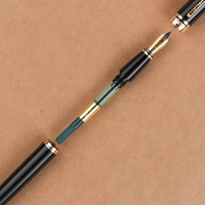 Geschäftsgeschenk Metall-Fontänke-Stift mit benutzerdefiniertem Logo und 1-Farb-Grafikdruck