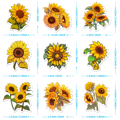 Kreative Sonnenblumen Puffy Aufkleber für Kinderpapierbox Dekoration Karte Nr. 0202