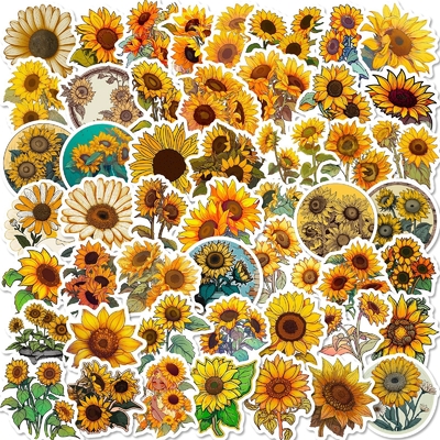 Kreative Sonnenblumen Puffy Aufkleber für Kinderpapierbox Dekoration Karte Nr. 0202