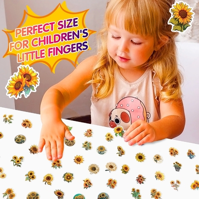 Kreative Sonnenblumen Puffy Aufkleber für Kinderpapierbox Dekoration Karte Nr. 0202