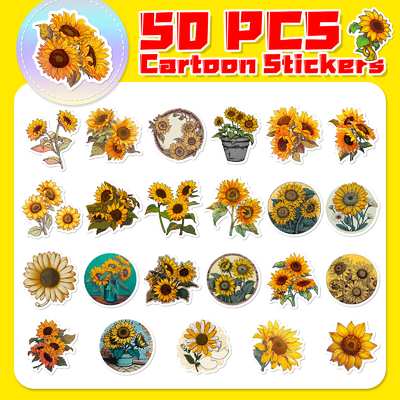 Kreative Sonnenblumen Puffy Aufkleber für Kinderpapierbox Dekoration Karte Nr. 0202