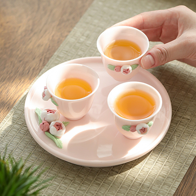 Blumensprache Rosa Keramik Tee Set perfektes Geschenk für Frauen Tee Zeit am Tag der Göttin