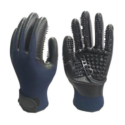 Haustierhaarentfernung Handschuhe mit Metallspitzen Blaue Massage Reinigen und Entfernen von schwimmenden Haaren