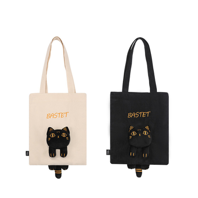 Logo des Kunden Gaia Anderson Katze Leinwand Tasche Plüsch Schultertasche Diagonale Straddle Tasche