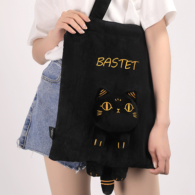 Logo des Kunden Gaia Anderson Katze Leinwand Tasche Plüsch Schultertasche Diagonale Straddle Tasche