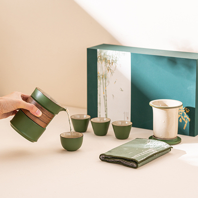 Präsentation Geschenksatz Kundenlogo Teeset Teekanne Meisterbecher Teetasse*3 Teetücher*1