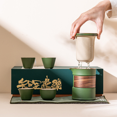 Präsentation Geschenksatz Kundenlogo Teeset Teekanne Meisterbecher Teetasse*3 Teetücher*1