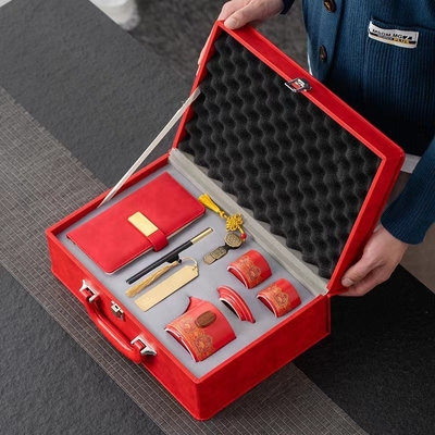 Keramischer Ledergeschenkkasten zum Frühjahrstag Kreative Geschäftsgeschenklösung