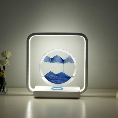 Wireless Charging LED Licht USB Touch 3 Farbe Flowing Sand Malerei Tischlampe für einzigartiges Geschenk