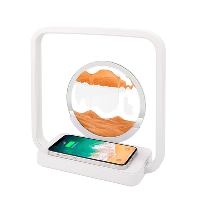 Wireless Charging LED Licht USB Touch 3 Farbe Flowing Sand Malerei Tischlampe für einzigartiges Geschenk