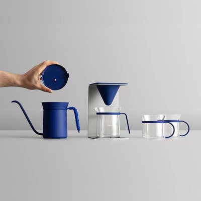 6-teiliges handgebrühtes Kaffeekanne-Set Geschenkfach mit Seidenbildschirmdrucktechniken