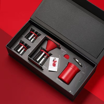 6-teiliges handgebrühtes Kaffeekanne-Set Geschenkfach mit Seidenbildschirmdrucktechniken