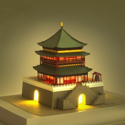 Xi'an Glockenturm 3D Papier Skulptur Puzzle für Gehirn bewegende kulturelle und kreative Geschenk