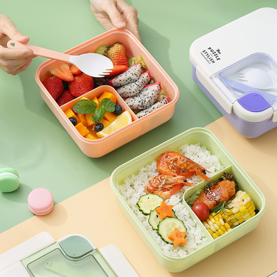 Organisieren Sie Ihre Mahlzeiten in Stil Tragbare Quadrat-Plastik-Lunchbox für Mitarbeitergeschenke
