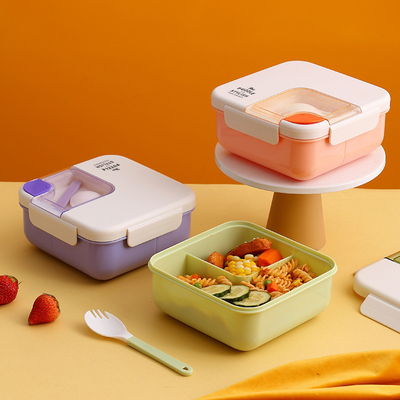 Organisieren Sie Ihre Mahlzeiten in Stil Tragbare Quadrat-Plastik-Lunchbox für Mitarbeitergeschenke