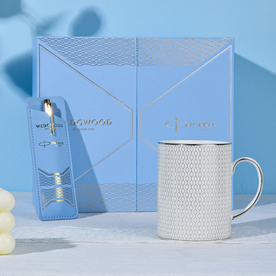 IM Twilight City Pearl Pen Wedgwood Platin-Geometrie-Taschen-Glied für Veranstaltungsgeschenke