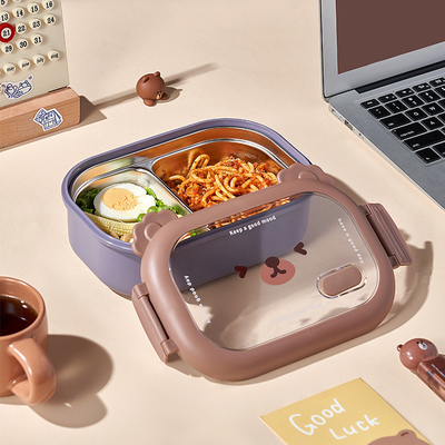 Edelstahl Isolierte Lunchbox für Kindertag Geschenk 2 Farbgrafik Druck