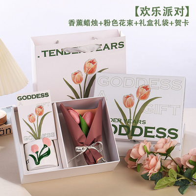 Feiern Sie den Frauentag mit dem perfekten Geschenk Kreative Blumen Aromatherapie Kerze Geschenk-Box
