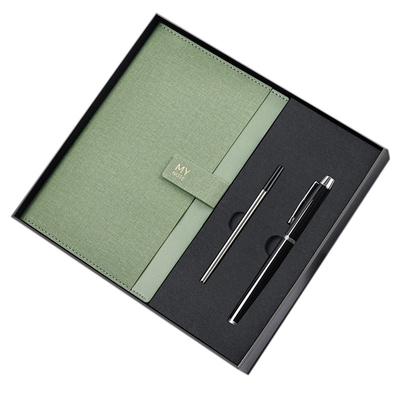 Professionelles A5-Notebook-Set benutzerdefiniertes Logo-Stift Stift Nachfüll-Stift Unterschrift Stift Geschäftsgeschenk-Box